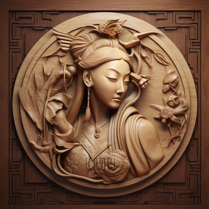 st Mulan 4 stl model for CNC